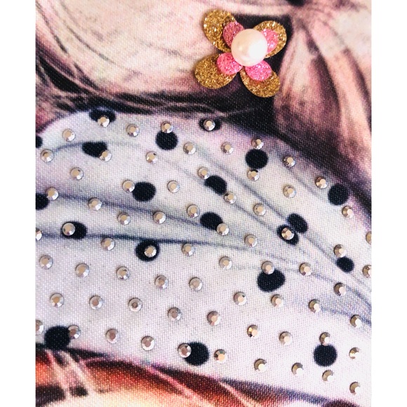 Embellished Graphic Mesh Crop Top Hoodie w/ 3D Raised Detailing. - Picture 9 of 10